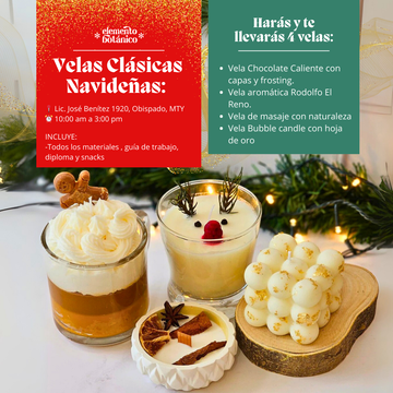 Curso Velas Clásicas Navideñas - Básicas 11/octubre/2025