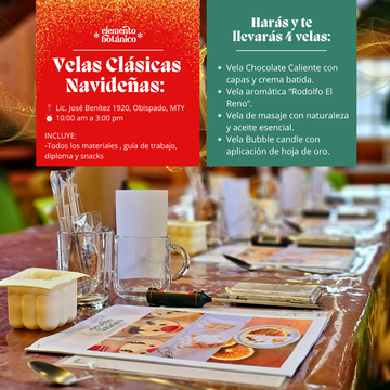 Curso Velas Clásicas Navideñas 08/Noviembre/2026