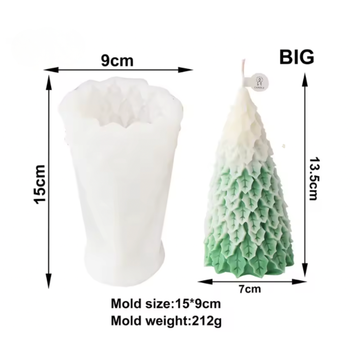 Molde para Velas pino hojas nevadas (Navidad)