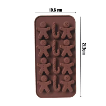 Molde para Velas Muñequitos de Jengibre y Bastones (Navidad)