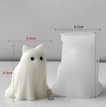 Molde para Velas Gatito Fantasma (Día de Muertos y Halloween)